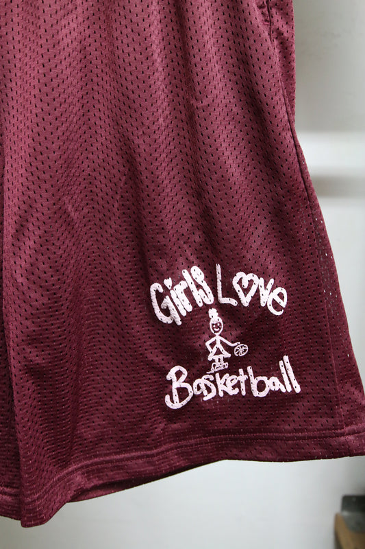 Mesh Basketball Short Burgundy