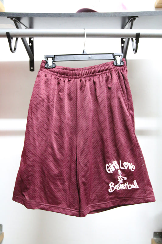 Mesh Basketball Short Burgundy